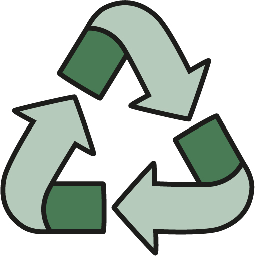 Resirkuleringssymbol i grønne nyanser